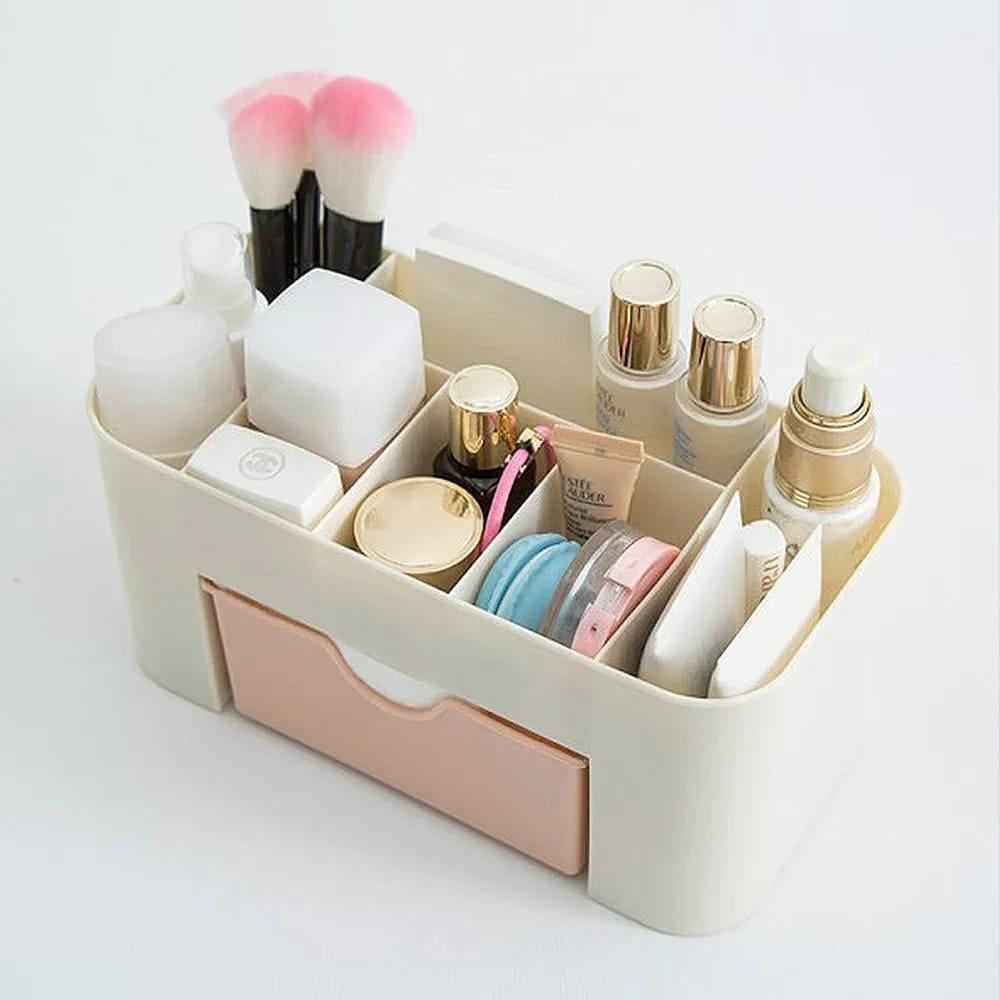 Makeup Organizer | Make Up Brush Storage Box With Drawer | Desktop Cosmetics Storage Box Division | Office Desk Organiser | Stationery Storage Box