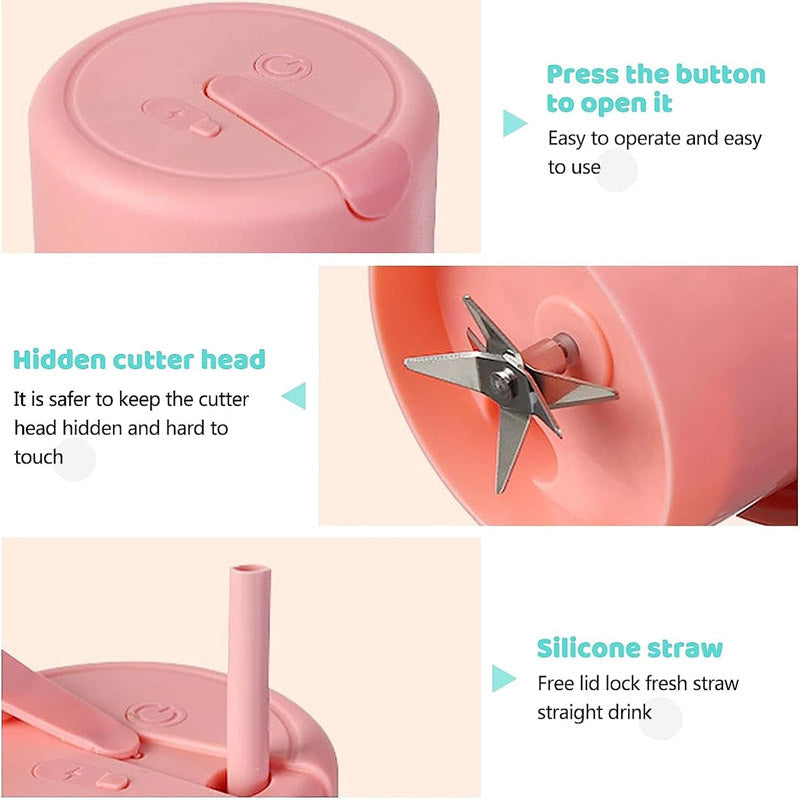 Crusher Juicer 2 In 1 Mini Portable USB Rechargeable High Quality 6 Blades