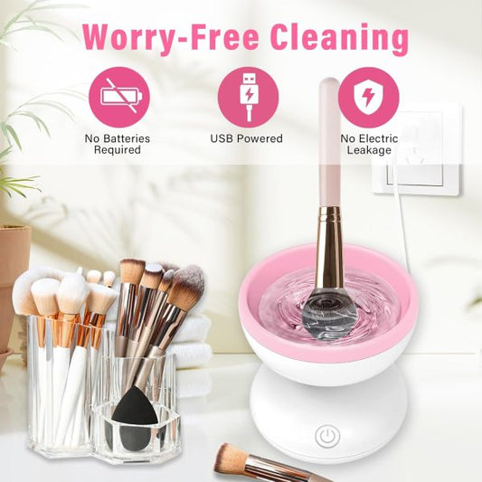 Electric Makeup Brush Cleaner Machine - Automatic | USB Rechargeable & Gentle on Bristles |