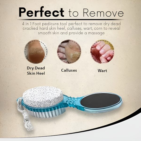 ✨ 4-in-1 Foot Scrubber – Complete Pedicure in One Tool!