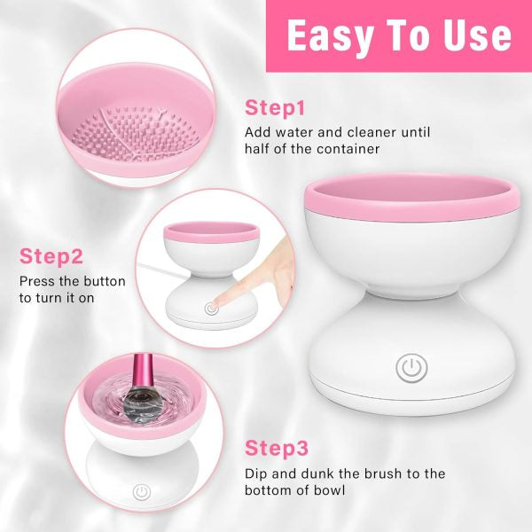 Electric Makeup Brush Cleaner Machine - Automatic | USB Rechargeable & Gentle on Bristles |